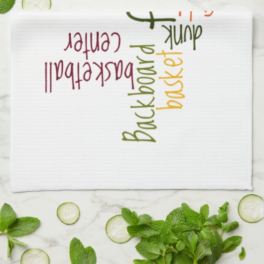 Basketball Game Prachtige, verbluffende tekst, cit Theedoek (Gevouwen)