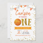 Basketball Game Time Birthday Uitnodiging (Voorkant)