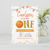 Basketball Game Time Birthday Uitnodiging (Staand voorkant)