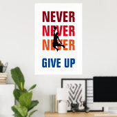 Basketball geeft nooit de rode gele afdruk op poster (Thuiskantoor)