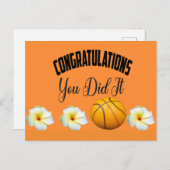 Basketball Gefeliciteerd je hebt het gedaan Kaart (Voorkant / Achterkant)