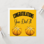 Basketball Gefeliciteerd je hebt het gedaan Kaart (Voorkant / Achterkant in situ)