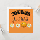 Basketball Gefeliciteerd je hebt het gedaan Kaart (Voorkant / Achterkant in situ)