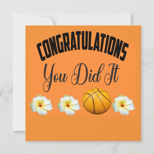 Basketball Gefeliciteerd je hebt het gedaan Kaart (Voorkant)