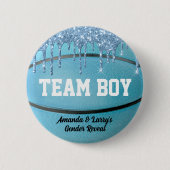 Basketball Gender onthullen Team Boy Button (Voorkant)