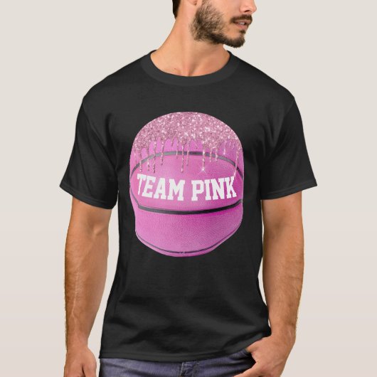 Basketball Gender onthullen Team PINK T-Shirt (Voorkant)
