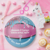 Basketball Gender onthulling Papieren Bordje (Feest)