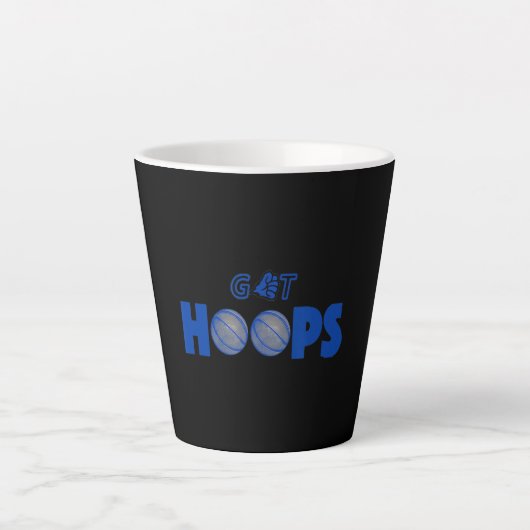 Basketball Get Hoops Latte Mok (Voorkant)