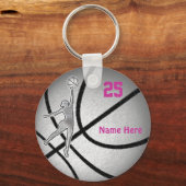 Basketball Gifts for Girls Team PERSONALIZED Sleutelhanger (Voorkant)
