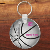 Basketball Gifts for Girls Team PERSONALIZED Sleutelhanger (Voorkant)