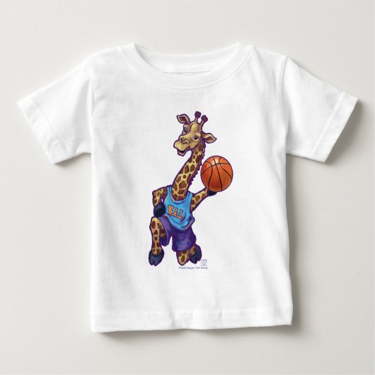 Basketball Giraffe Baby T-shirts (Voorkant)