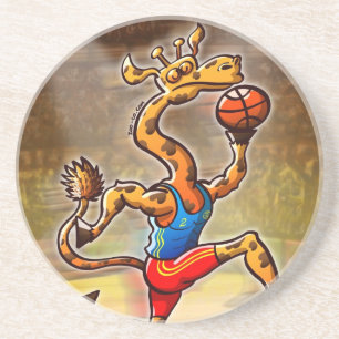 Basketball Giraffe Zandsteen Onderzetter