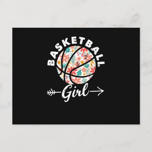 Basketball girl ball player fan team briefkaart (Voorkant)