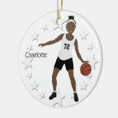 Basketball Girl Black en White Ceramic Ornament (Links)