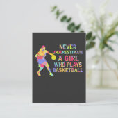 Basketball Girl Colorful Athlete Briefkaart (Staand voorkant)