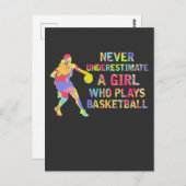 Basketball Girl Colorful Athlete Briefkaart (Voorkant / Achterkant)
