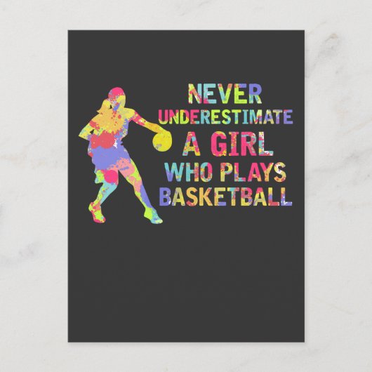 Basketball Girl Colorful Athlete Briefkaart (Voorkant)