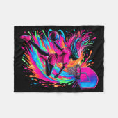 Basketball Girl Colorful Fleece Deken (Voorkant (Horizontaal))