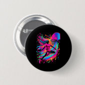 Basketball Girl Colorful  Ronde Button 5,7 Cm (Voorkant /achterkant)