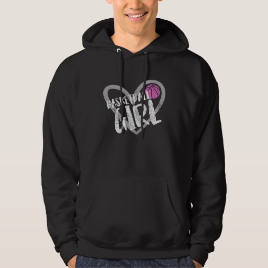 Basketball Girl Heart Hoodie (Voorkant)