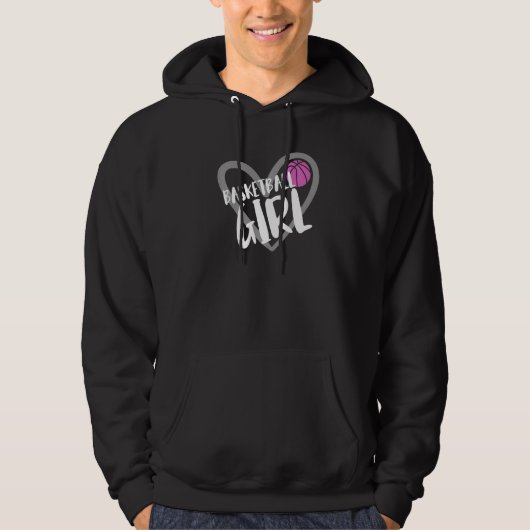 Basketball Girl Heart  Hoodie (Voorkant)