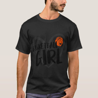 Basketball Girl Heart T-shirt