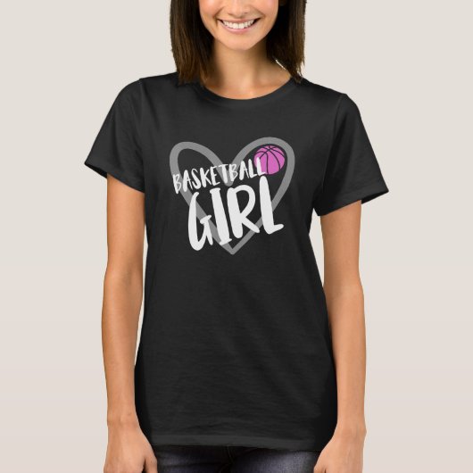 Basketball Girl Heart T-shirt (Voorkant)