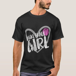 Basketball Girl Heart T-shirt