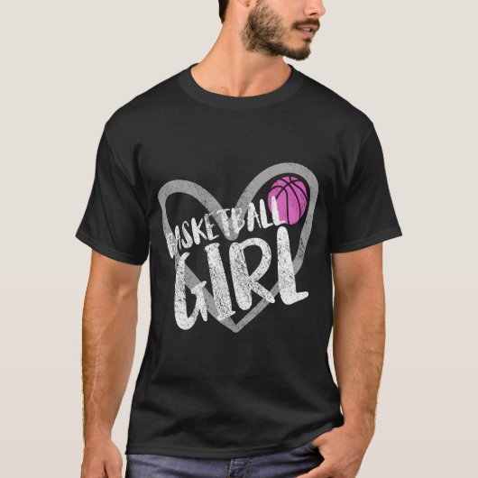 Basketball Girl Heart T-shirt (Voorkant)