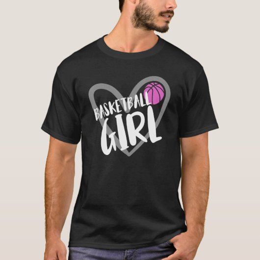 Basketball Girl Heart T-shirt (Voorkant)