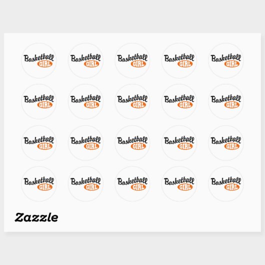 Basketball Girl Ronde Sticker (Vel)