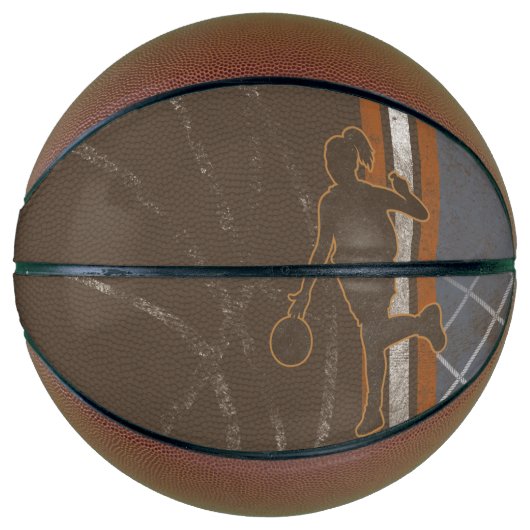 Basketball Girl Woman Custom Personaliseren Basketbal (Voorkant)