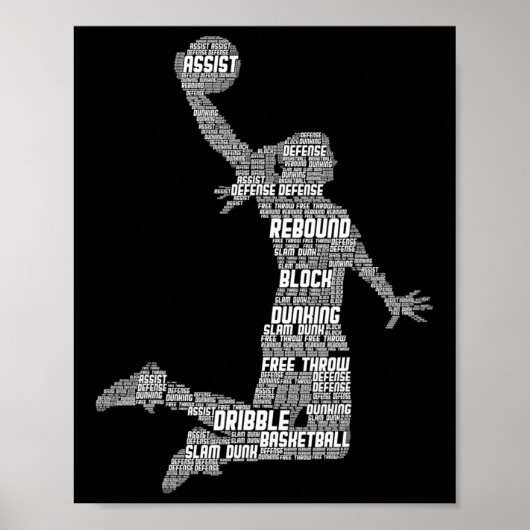Basketball Girl Women Kinder Girls Poster (Voorkant)