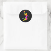 Basketball Girls Ronde Sticker (Tas)