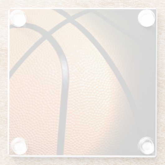 Basketball Glazen Onderzetter (Achterkant)