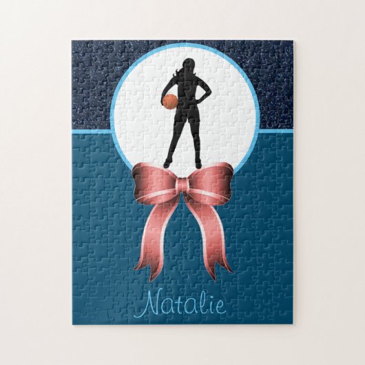 Basketball Glitter en Bow Puzzle Legpuzzel (Verticaal)