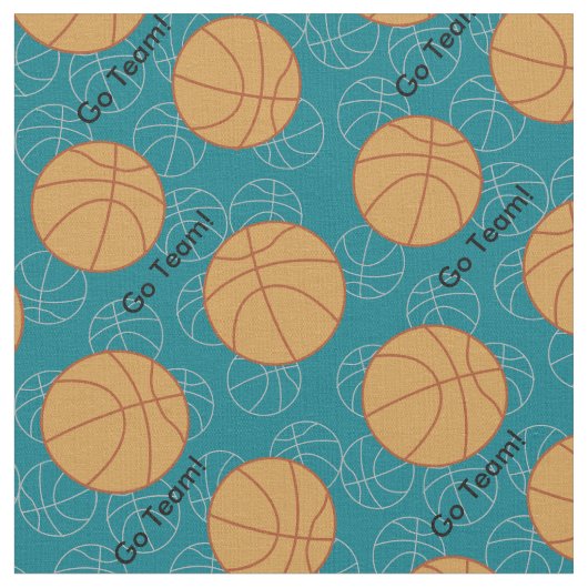 Basketball Go Team Fabric Stof (Close Up)