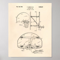 Basketball Goal 1944 Patent Art Old Peper