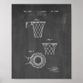 Basketball Goal Patent - Chalkboard Poster (Voorkant)