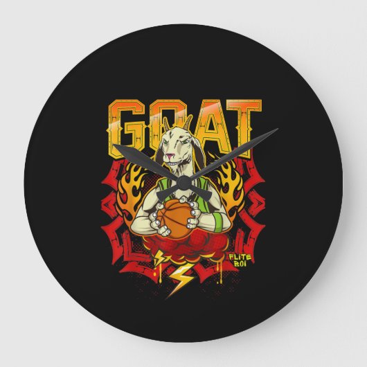 Basketball Goat Gift Grote Klok (Voorkant)