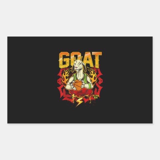 Basketball Goat Gift Rechthoekige Sticker (Voorkant)