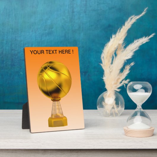 Basketball Gold Trophy Fotoplaat (Zijkant)
