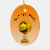 Basketball Gold Trophy Keramisch Ornament (Achterkant)