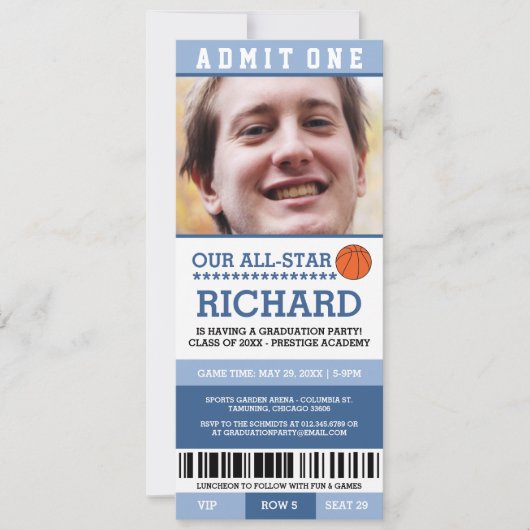 Basketball Graduation Party nodigt uit Kaart (Voorkant)