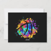 Basketball Grafisch Design Cool Basketball Feestdagenkaart (Achterkant)