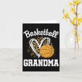 Basketball Grandma Leopard Heart Kaart (Gele Bloem)
