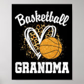 Basketball Grandma Leopard Heart Poster (Voorkant)