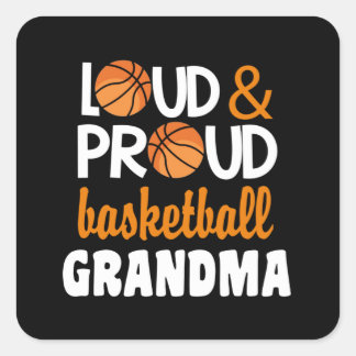 Basketball Grandma Loud Proud Vierkante Sticker