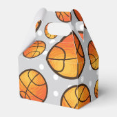 Basketball Gray Polka Dots Birthday Party Bedankdoosjes (Achterkant)