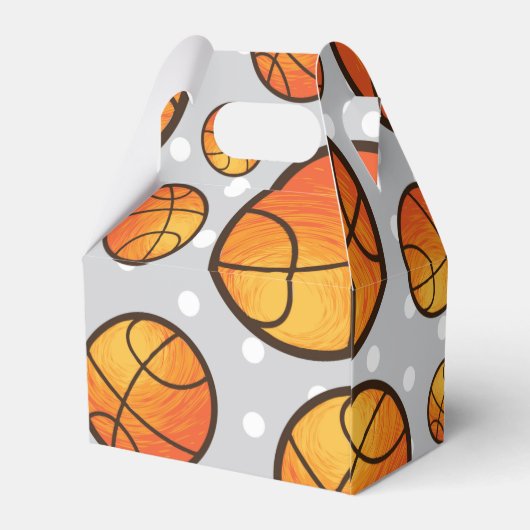 Basketball Gray Polka Dots Birthday Party Bedankdoosjes (Achterkant)